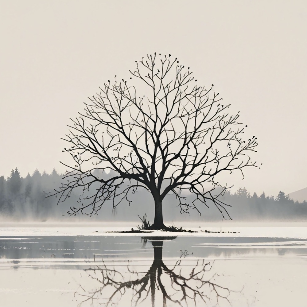 Lone tree HD metal art print 8 by 12 inches